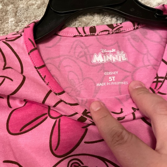 Disney Pink Minnie Mouse  Character Print Long Sleeve Dress size 5T-NWT - Picture 3 of 5